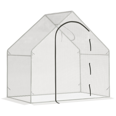 Outsunny Walk-In Portable Greenhouse Mini Grown House w/ Steel Frame Window Plants