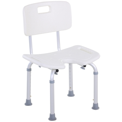 HOMCOM Aluminium-Alloy Mobility Aid Adjustable Shower Stool