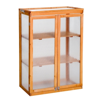 Outsunny 3-Tier Outdoor Garden Wooden Greenhouse, 76x47x110 cm