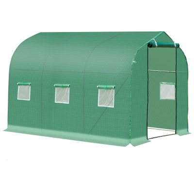 Outsunny 3x2 m Polytunnel Walk-in Greenhouse-Green