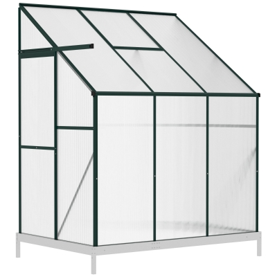 Outsunny Walk-In Garden Greenhouse Heavy Duty Aluminum Frame Polycarbonate w/ Roof Vent