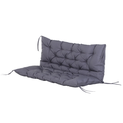 Outsunny Garden Bench Cushion 2 Seater Swing Chair Seat Pad for Indoor & Outdoor Use, 120W x 110L x 12Dcm-Grey