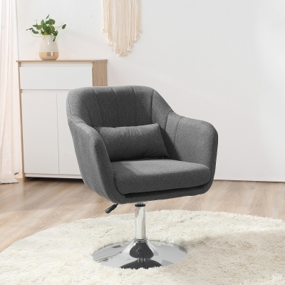 HOMCOM Swivel Base Accent Chair, with Pillow - Grey