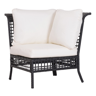 Outsunny Rattan Single Corner Sofa W/ Cushion-Black/Beige