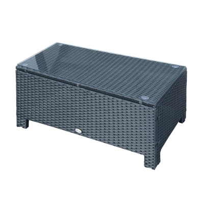 Outsunny Rattan Coffee Table-Black