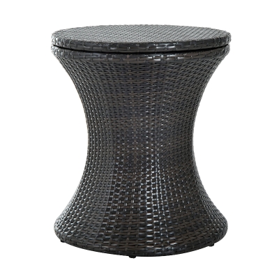 Outsunny Rattan Ice Bucket W/Table-Brown