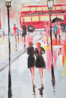 Dipinto Su Tela Rain London -A- Cm 100X3X100              