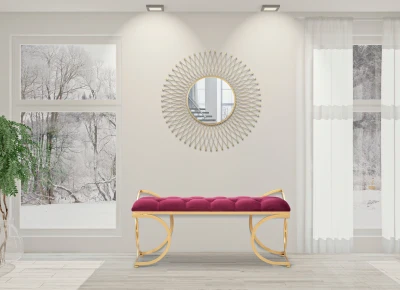 Panca Glam Luxy Bordeaux Cm 103X43X47
