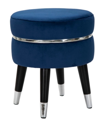 Sgabello Paris Blu/Silver Cm Ø 35X40,5