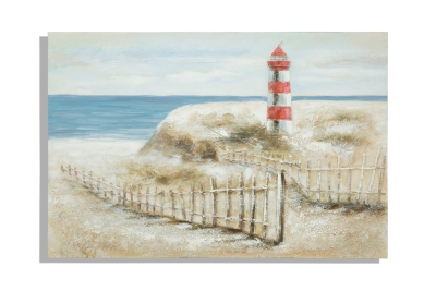 Dipinto Su Tela Faro -B- Cm 120X3.7X80