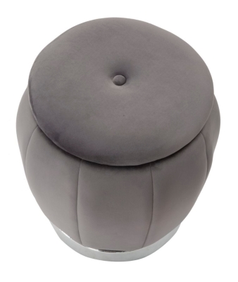 Puff Contenitore Paris Grigio/Silver Cm Ø 43X43