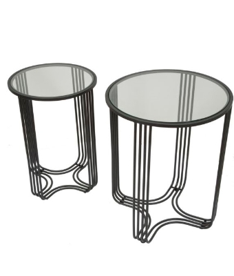 Tavolini Dublino Coppia Cm Ø 50,5X61,5 - 40,5X57