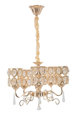 Lampadario Glam Cristal 5 Luci Cm Ø 40X72