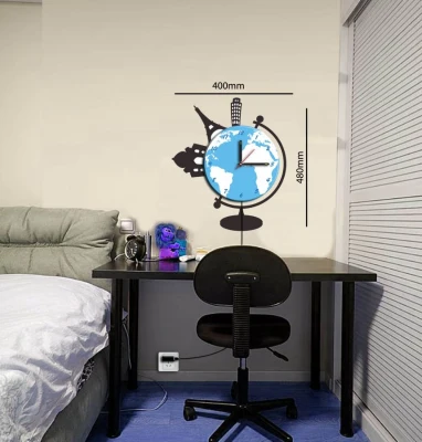 Sticker Da Muro Orologio World Cm 40X48
