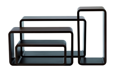 Set 4 Pz Mensola Rettangolare Stondata Noce