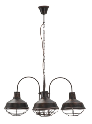 Lampadario Bronks 4 Luci Cm  80X80X40 (Catena Cm 80)