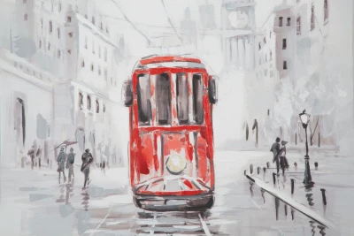 Dipinto Su Tela Tram -A- Cm 80X3X80
