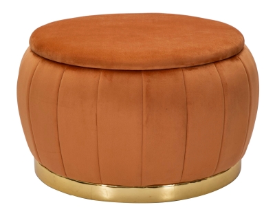 Puff Contenitore Paris Ruggine/Gold Cm Ø72X43