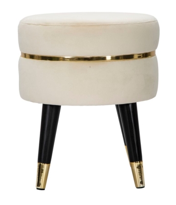 Sgabello Paris Crema/Gold Cm Ø 35X40,5