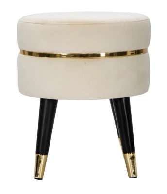 Sgabello Paris Crema/Gold Cm Ø 35X40,5