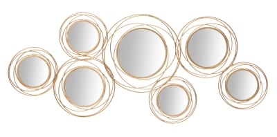 Pannello/Specchio Gold Round Cm 124,5X4X53,5