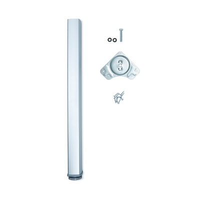 Emuca Gamba da tavolo regolabile Fitwid quadrata 830 mm in alluminio anotizzato opaco