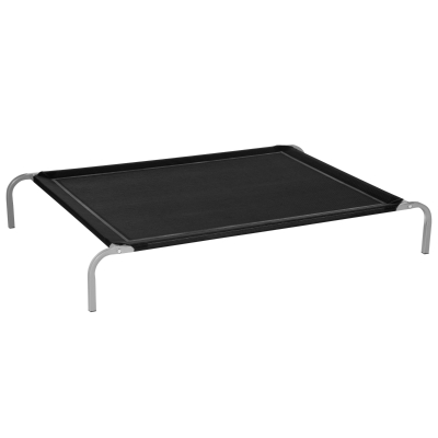 PawHut Elevated Pet Bed Cooling Raised Cot-Style Bed for Large Sized Dogs with Non-slip Pads Steel Frame Breathable Mesh Fabric, 130 x 90 x 20 cm