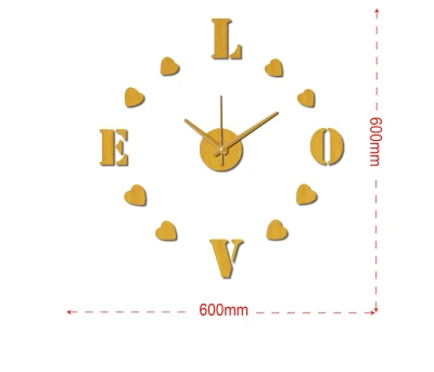 Sticker Da Muro Orologio Love Cm 60X60 
