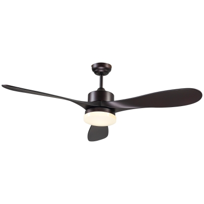 HOMCOM Reversible Indoor Ceiling Fan with Light, Modern Mount LED Lighting Fan with Remote Controller, for Bedroom, Living Room, Brown