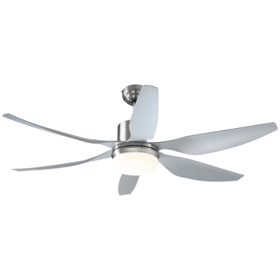 HOMCOM Reversible Ceiling Fan with Light, 3 Blades Indoor Modern Mount LED Lighting Fan with Remote Controller, for Bedroom, Living Room, Silver