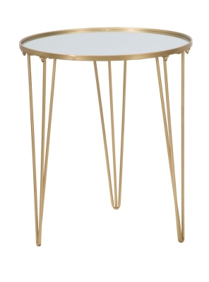 Tavolinetto Da Caffe' Glam Gold/Mirror Cm Ø 50X58.5