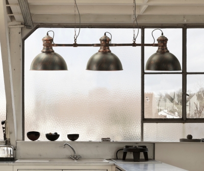 Lampadario 3 Luci Industry Cm 120X30X30 (Catena 85Cm)