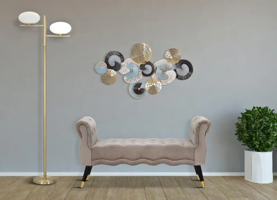 Panchetta Paris Grigia/Gold Cm 120X40X60