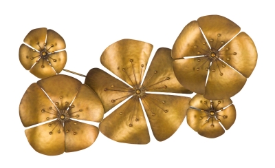 Pannello In Ferro Flower Goldy -A- Cm 94X6X50