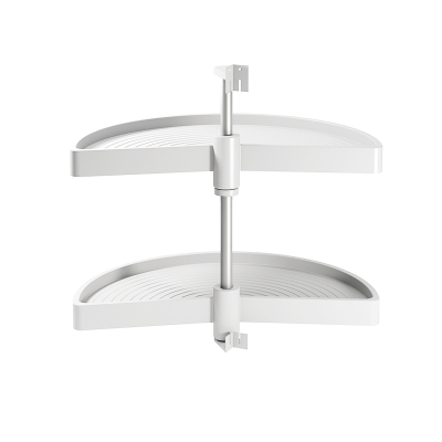 Emuca Cestello girevole per mobile da cucina, 180º, modulo 900 mm, Plastica, Bianco