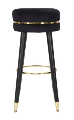 Sgabello Bar Paris Nero/Gold Cm Ø 35X74