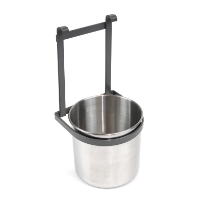 Emuca Portaposate per cucina, con secchio cromato, da appendere, acciaio, grigio antracite.