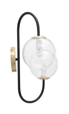Lampada Da Muro Iron Black Cm 36X24X45