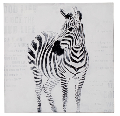 Dipinto Su Tela Zebra- B Cm 80X80
