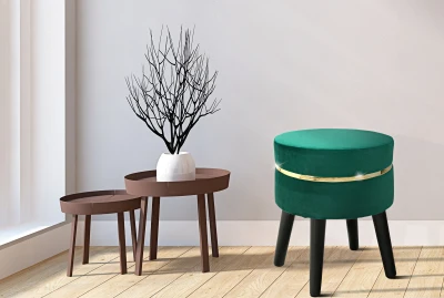 Sgabello Paris Verde Cm Ø 35X40.5