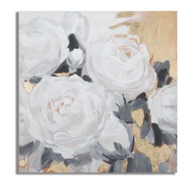 Dipinto Su Tela White Flower -A- Cm 90X3,7X90