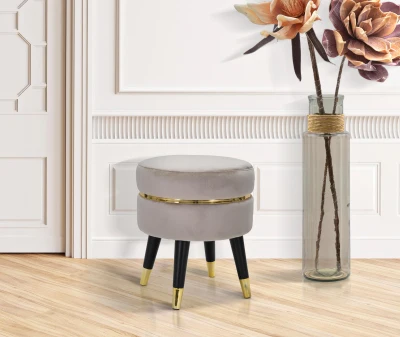 Sgabello Paris Grigio/Gold Cm Ø 35X40,5