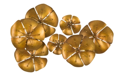 Pannello In Ferro Flowe Goldy -B- Cm 80X6X57