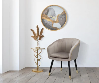 Poltrona Paris Grigia/Gold Cm 62X58X78