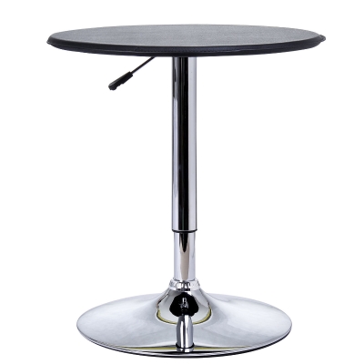 HOMCOM Chrome Steel Height Adjustable Round Bar Table Dinning Table Black