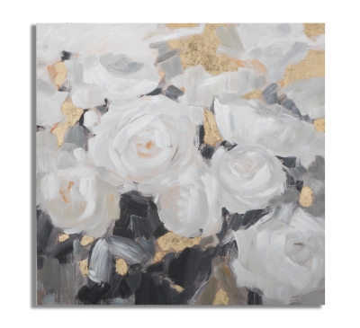 Dipinto Su Tela White Flower -B- Cm 90X3,7X90