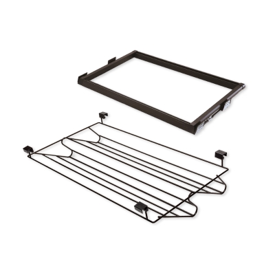 Emuca Kit di guide e cassetto porta scarpe Moka per vano 600 mm in finitura verniciata moka
