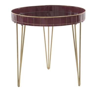 Tavolinetto Da Caffe' Glam Bordeaux Cm Ø 60X60