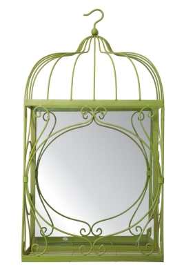 Porta Vasi Metallo con Specchio Da Appendere Cm 35X18X66