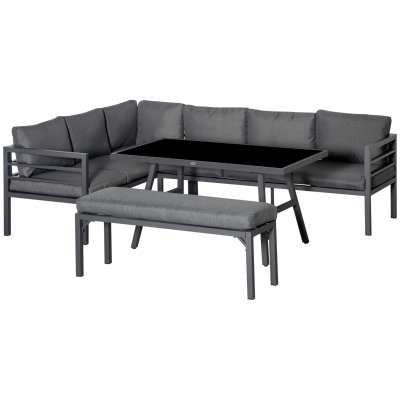 Outsunny Outdoor Möbelset 4-teilig Aluminium Grau